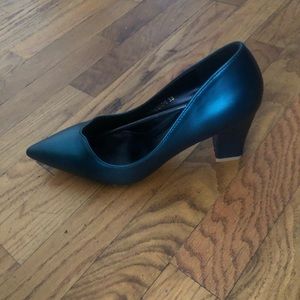 Dark teal semi metallic pump